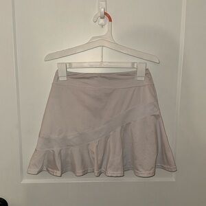White tennis skirt with ruffle bottom